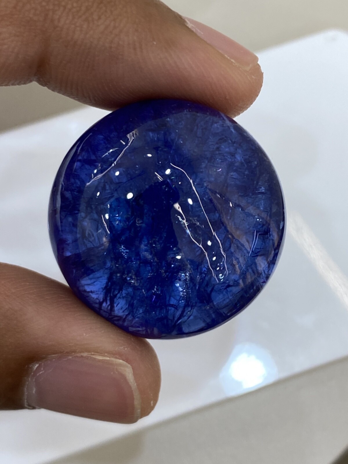 102.34CT Jumbo Tanzanite cabochon / Natural Tanzanite 26X26X15mm deep blue color