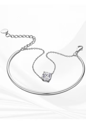 S&T Design Moissanite Bracelet Ladies 925 Sterling Silver 1ct 6.5mm GRA Luxury