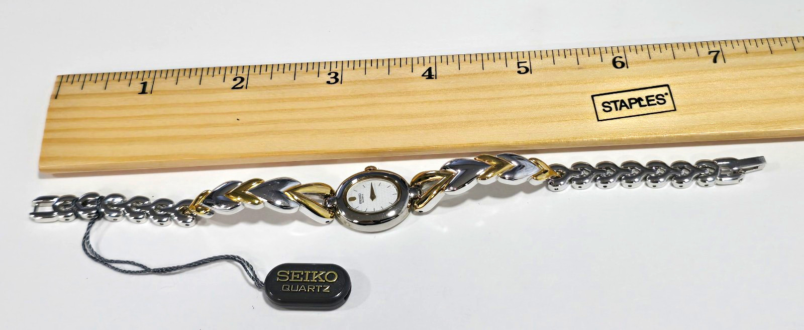 Seiko Women’s Quartz Two-Tone Heart Link Bracelet Watch, Silver Dial