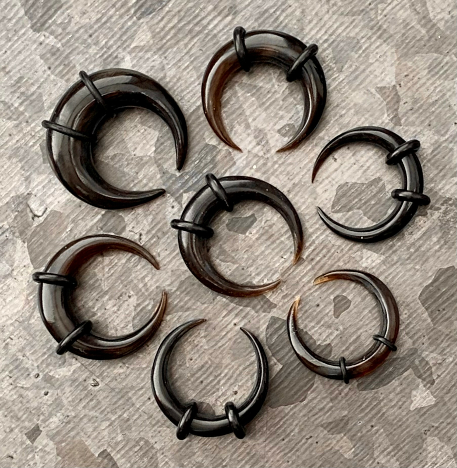 PAIR Farmed Buffalo Horn Tapers Plugs Expanders Organic Gauges Septum Pincer