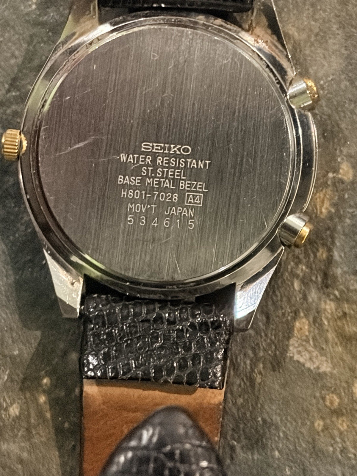 Vintage Seiko H801-7028 Analog Digital Quartz Watch; Orig Bracelet; NOT WORKING.