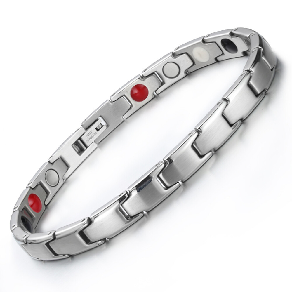 Thin Steel Magnetic Bracelet 4 Elements Women Balance Energy Power Joy Christmas