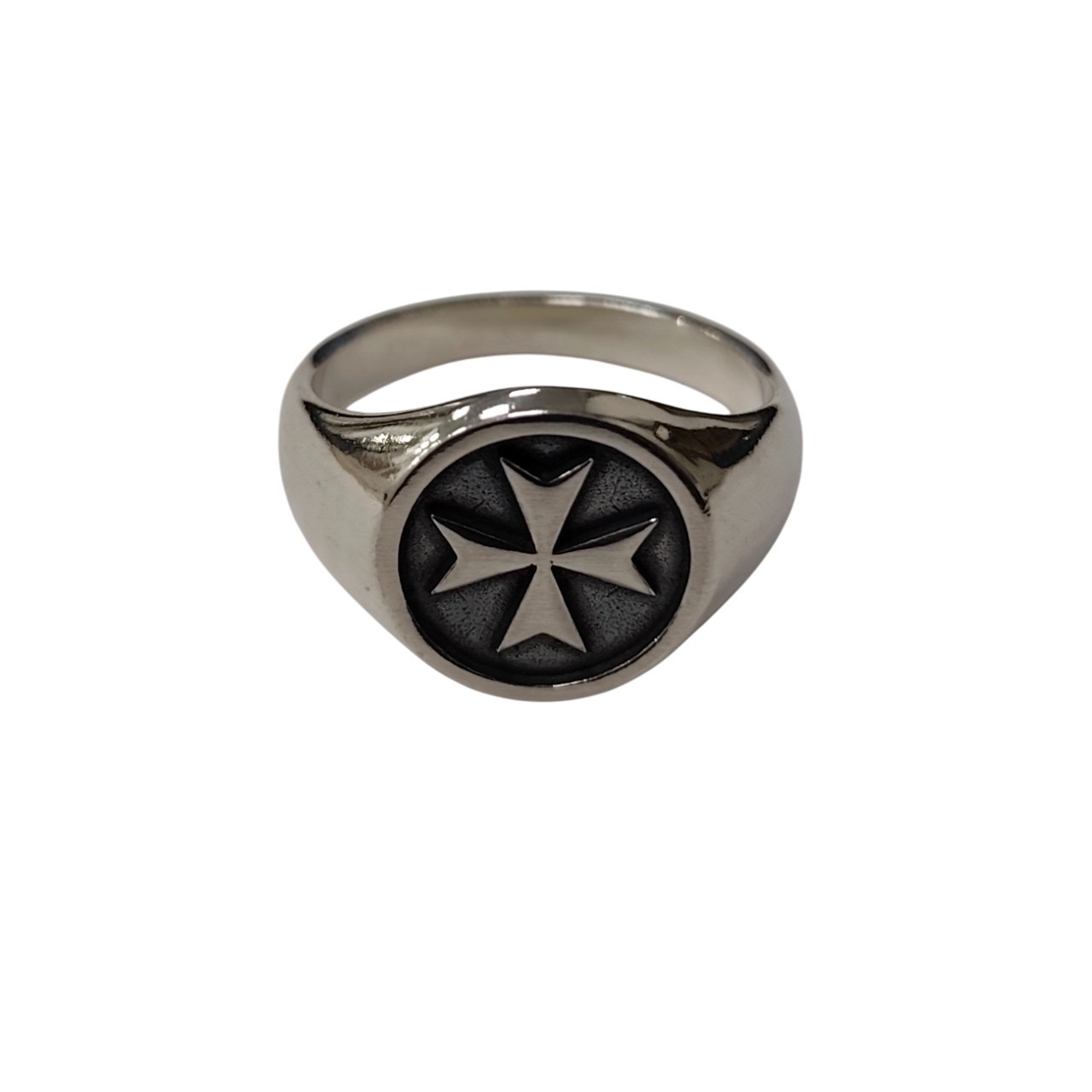 Handmade Sterling Silver Maltese Cross Ring 925 Men’s Signet Medieval Knight