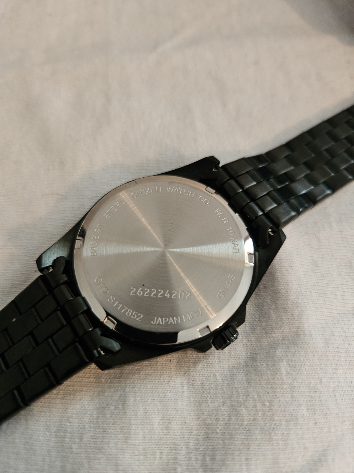 Citizen Quartz WR100 Men’s Black 100m Sport Watch Date Steel Bracelet w/ Box