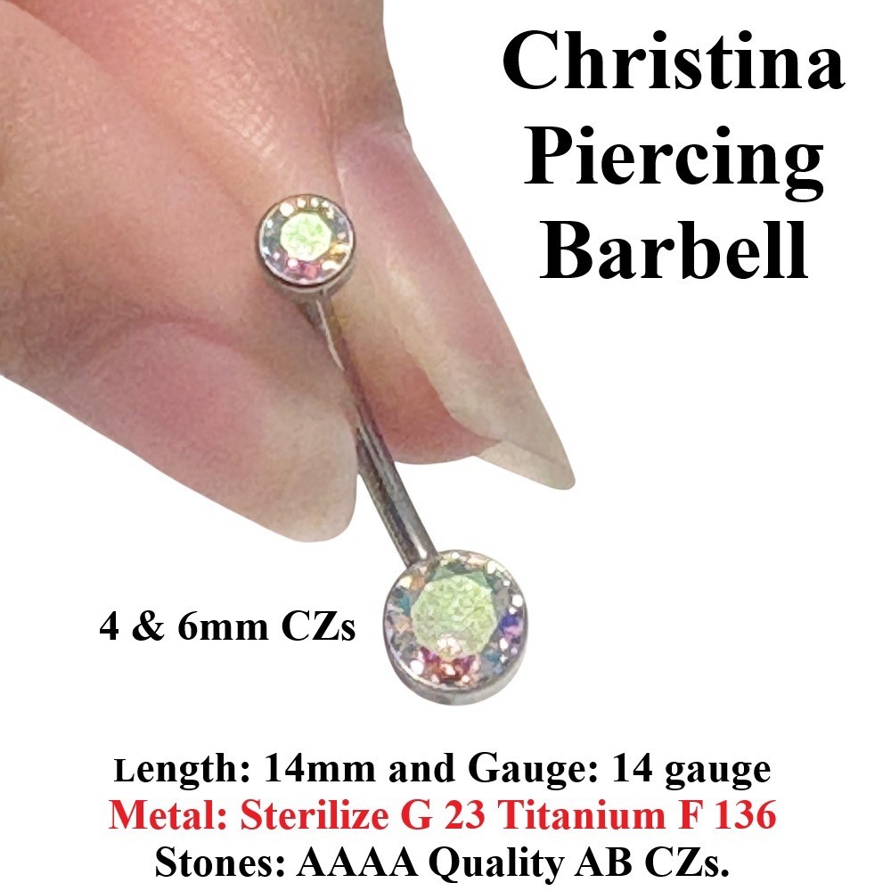 Less Than a GRAM G 23 TITANIUM F 136 Most Beautiful AAA CZs CHRISTINA Barbell.