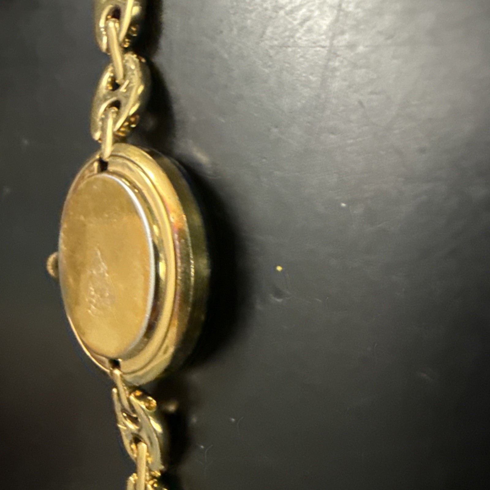 Parts Vintage GUCCI 1100-L Change Bezel Quartz Black Gold 26mm Women’s Watch