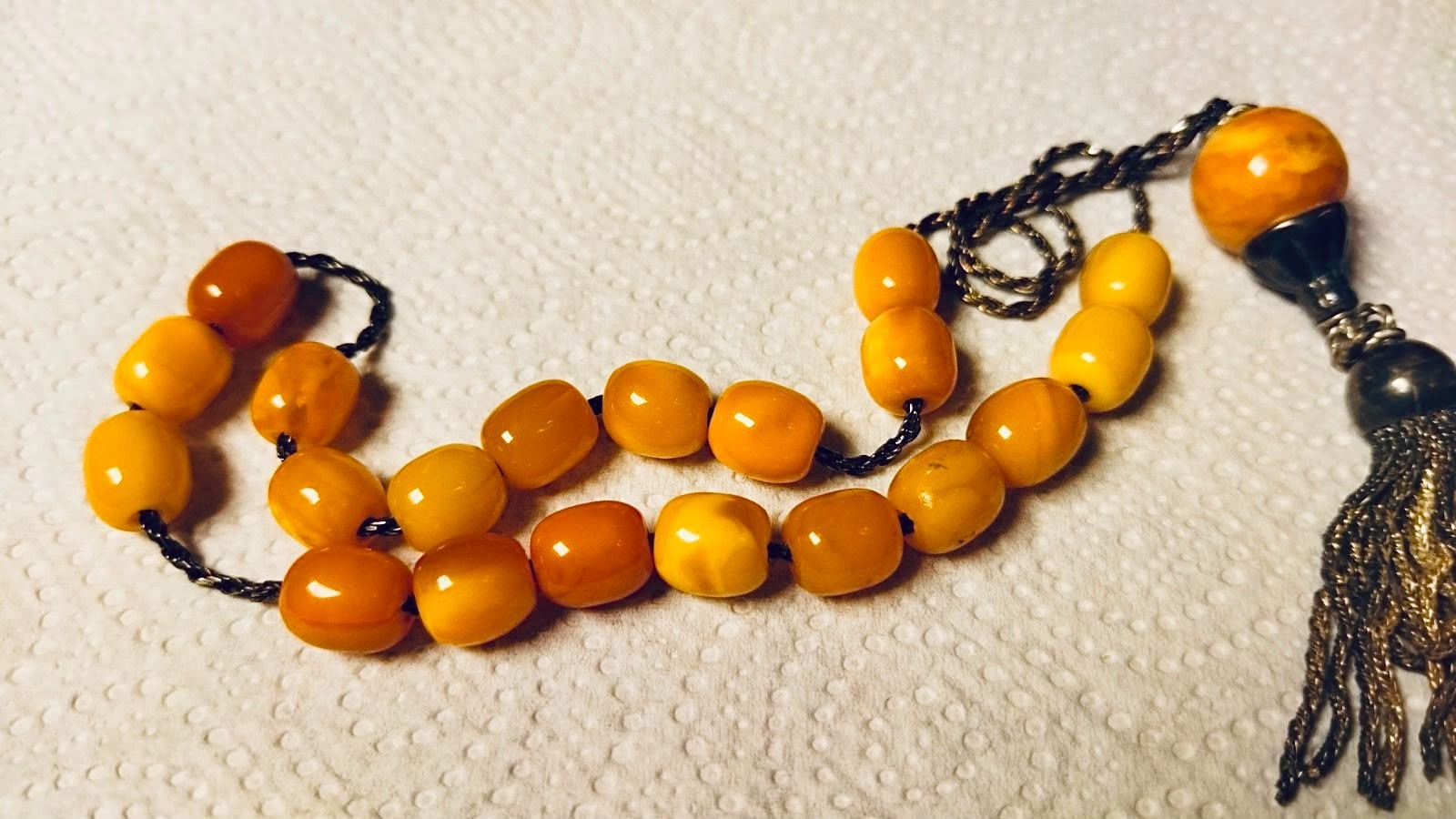 老琥珀 NATURAL BALTIC AMBER EGG BUTTERSCOTCH YOLK NECKLACE whith SILVER RARE