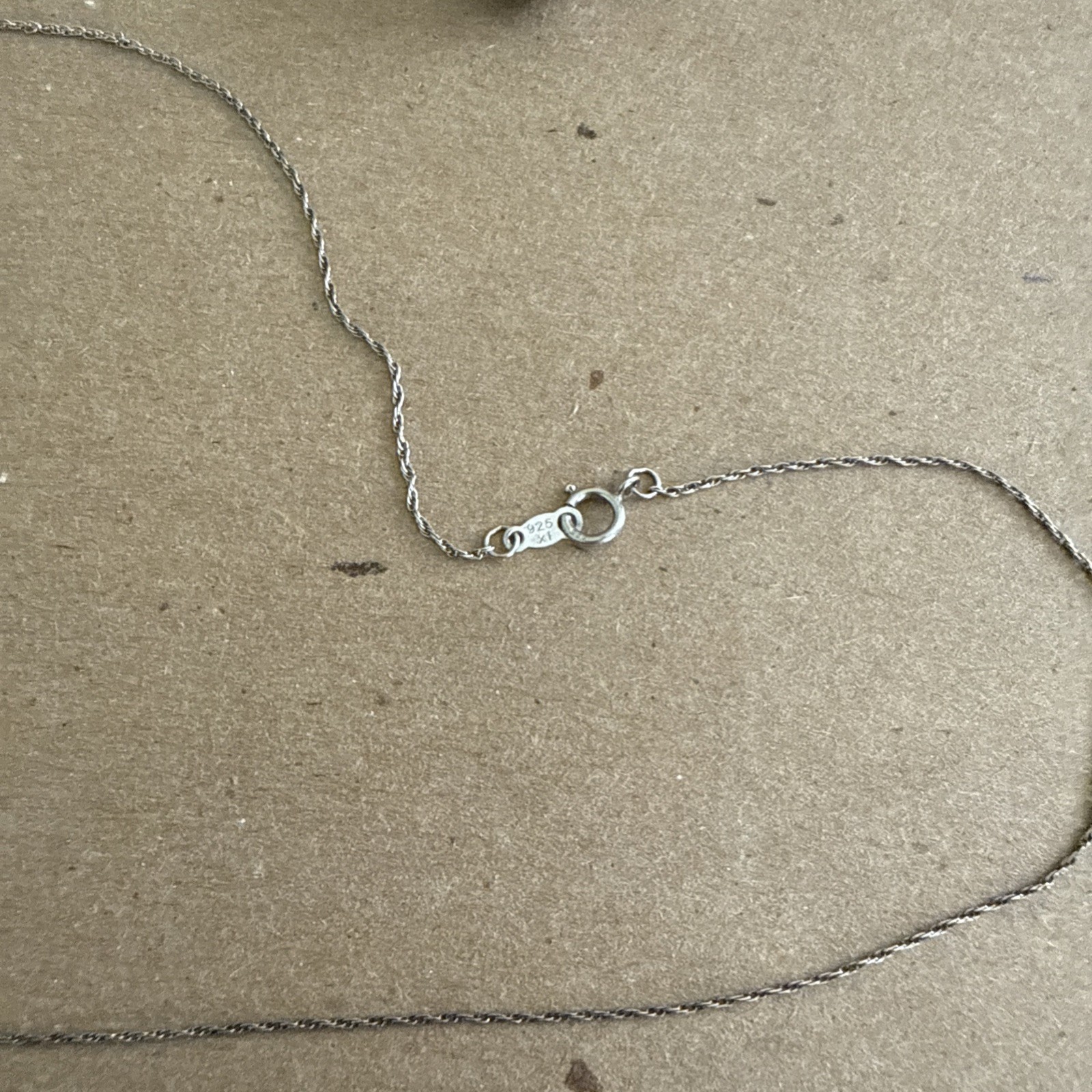 925 Lot Of 2 Jewelry Silver Necklace Pendant With Chain & Ring Blue Stone Stamp