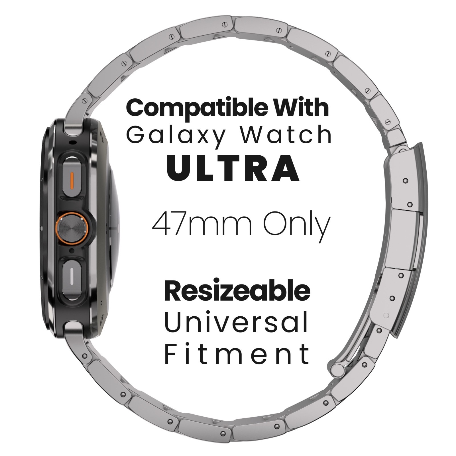 Titanium Band For Samsung Galaxy Watch Ultra 47mm – Silver / Black / Gray
