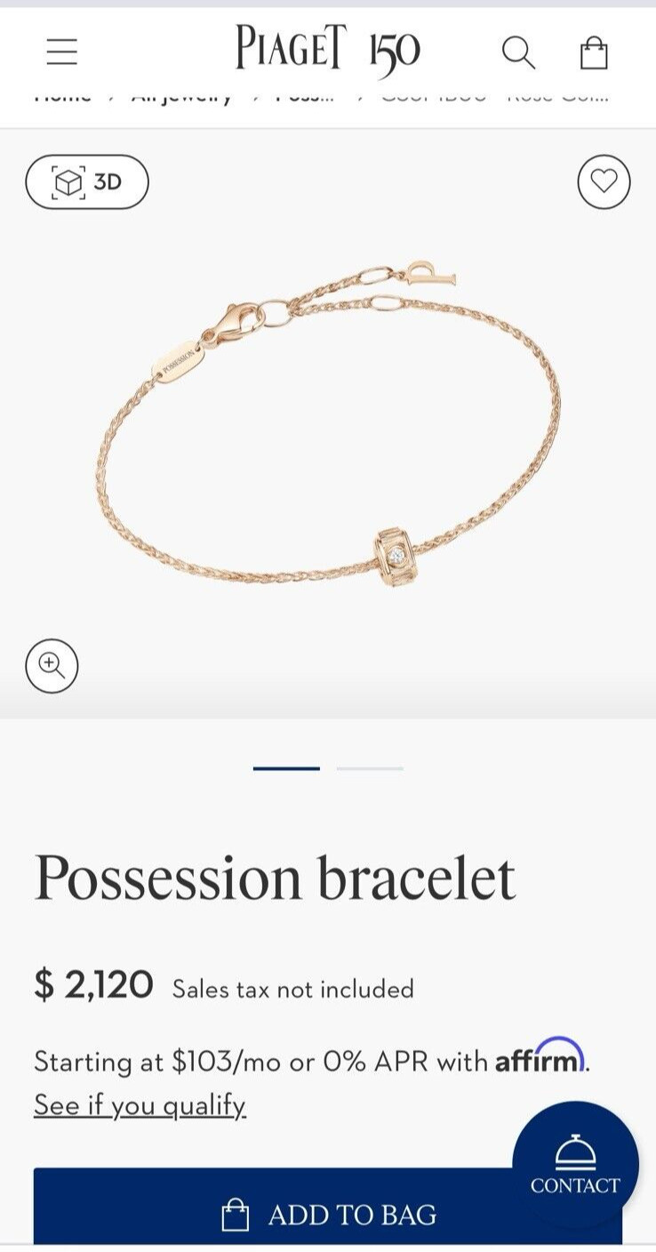 Piaget 18k Rose Gold Possession Decor Palace Bracelet with One Diamond Full Set