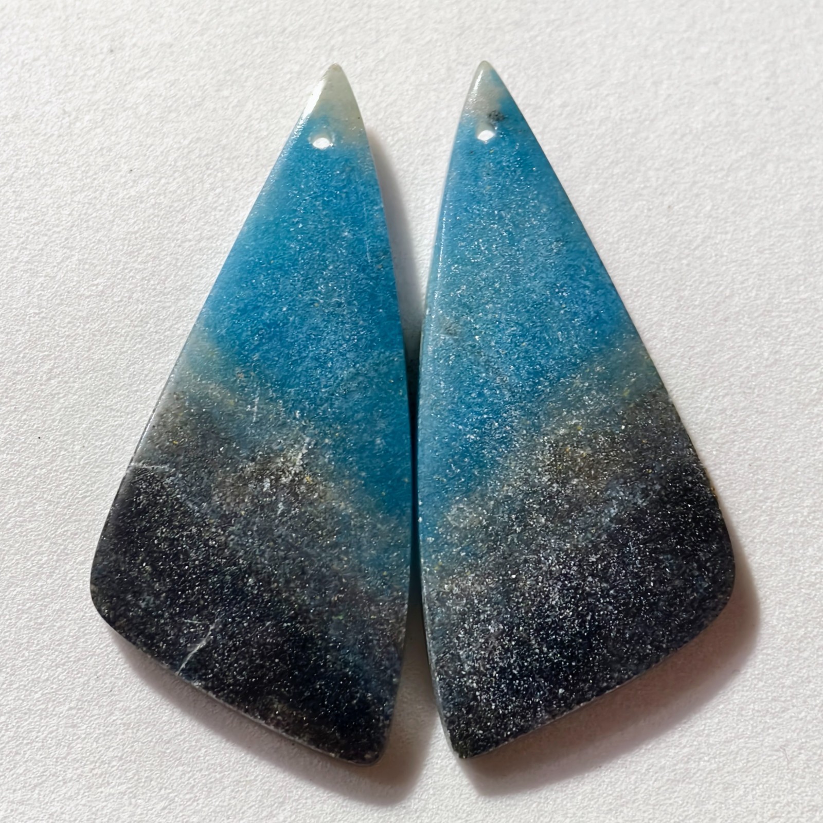 45 Cts Natural Trolleite Drilled Pair Cabochon Gemstone For Jewelry 42.8 X 19 MM