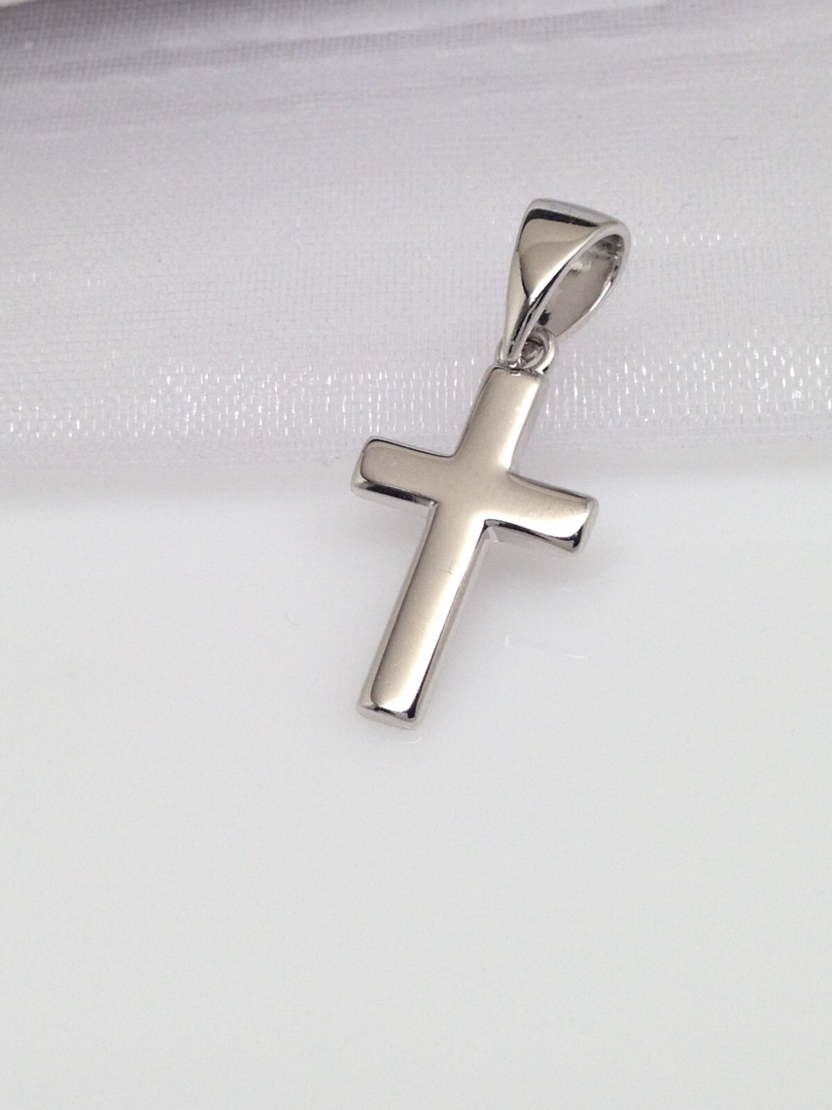 925 Sterling Silver Small Plain Cross Pendant Men Women 16.5mm(0.65″) /26mm