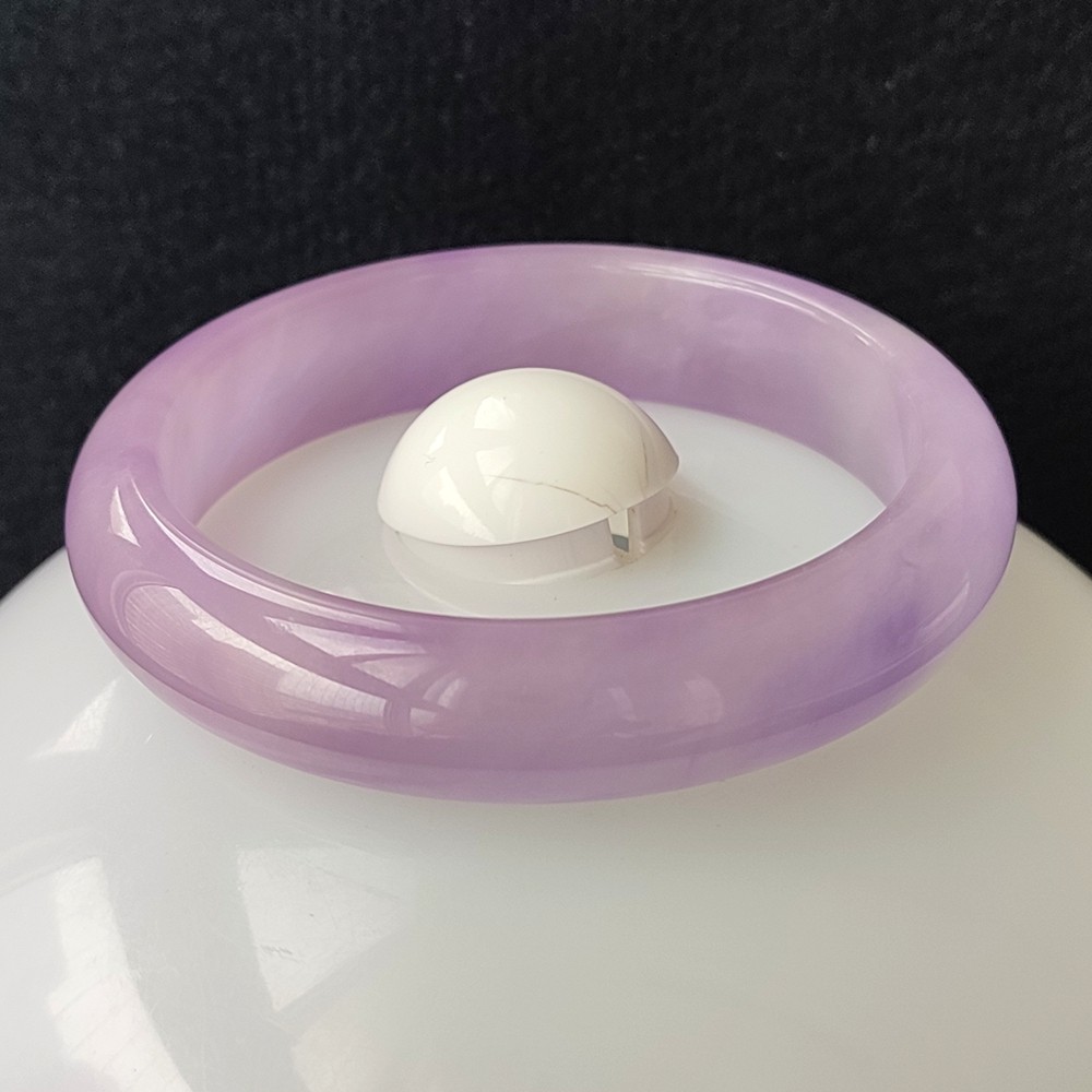 Certified Grade A 54-55mm Lavender Natural Burma Jade jadeite Bangle Bracelet