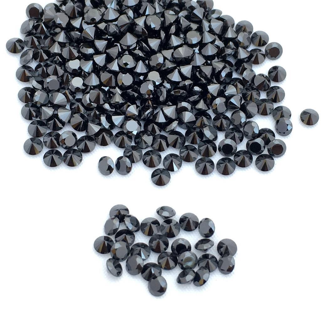 Wholesale Lot of 1mm to 2mm Round Faceted Black Spinel Loose Calibrated Gemstone