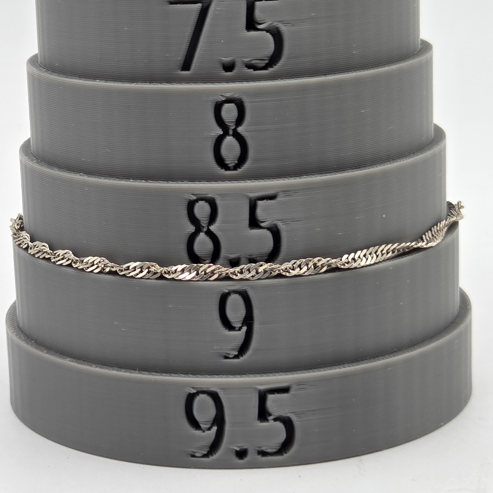 Vtg IBB Italy 925 Sterling Silver Singapore Twist Chain Anklet Bracelet 8.5″