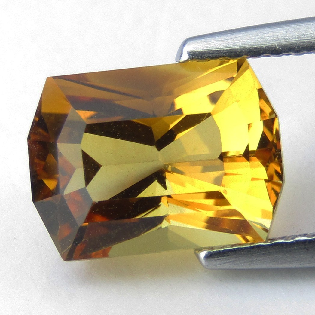 3.38Cts Natural Fantastic Fancy Radiant Cut Citrine 9.5mm Loose Gemstone