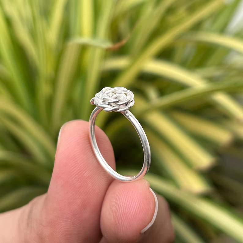 925 Sterling Silver Love Knot Ring Handmade Symbolic Friendship Jewelry