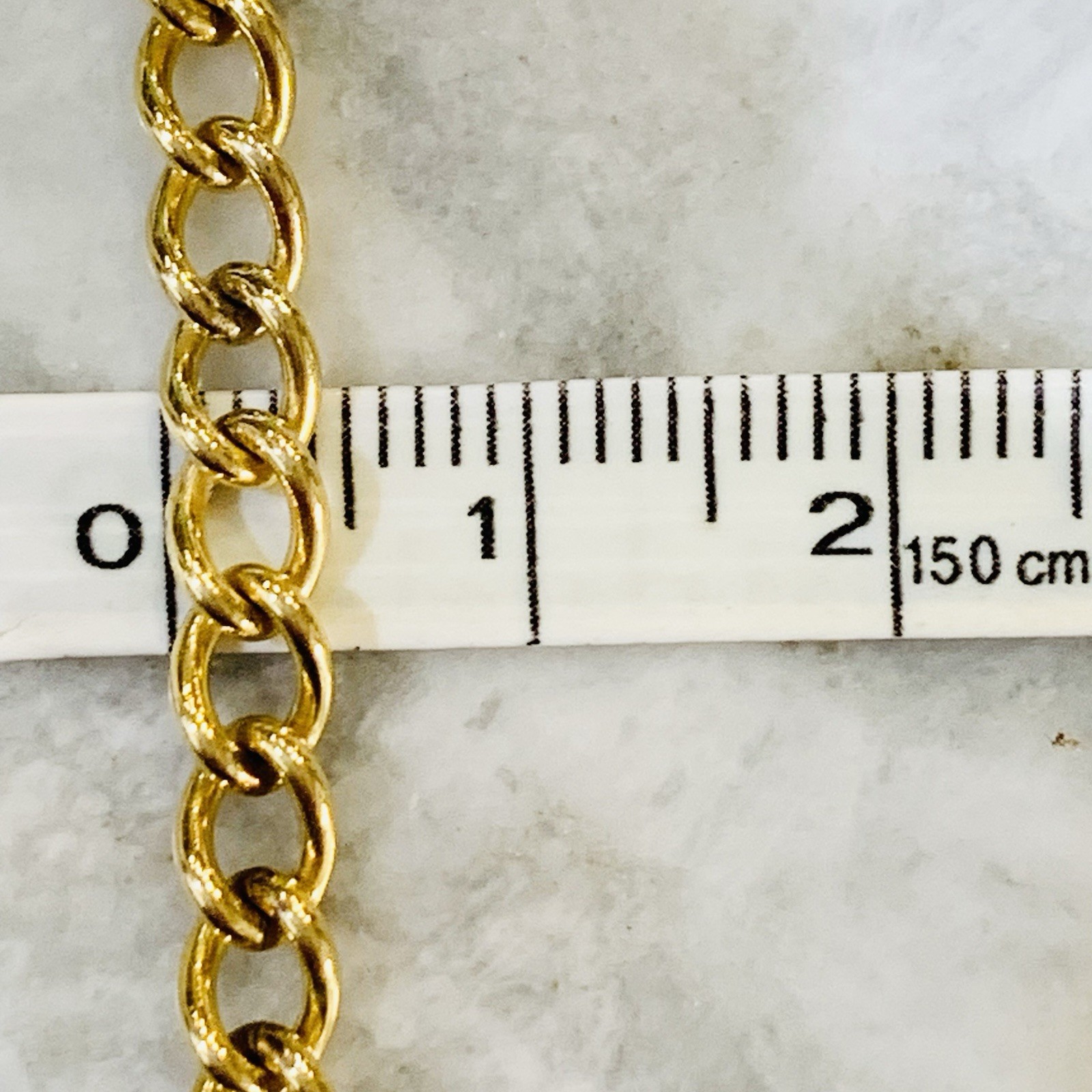 VTG Chain Bracelet Charm 12k Gold Filled 4mm Shiny Spring Ring 3.13gr 7.5”