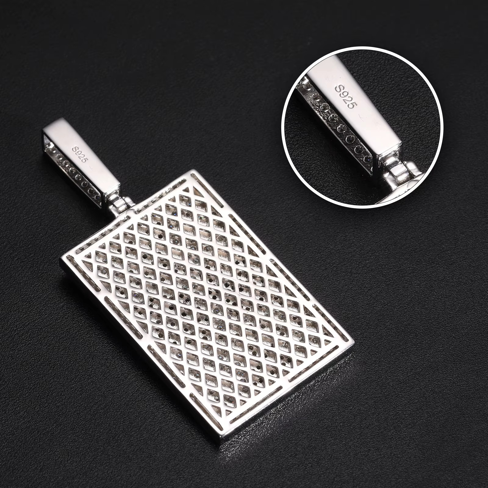 King Poker Card Moissanite Pendant VVS 925 Silver Iced Out Hip Hop Jewelry Men