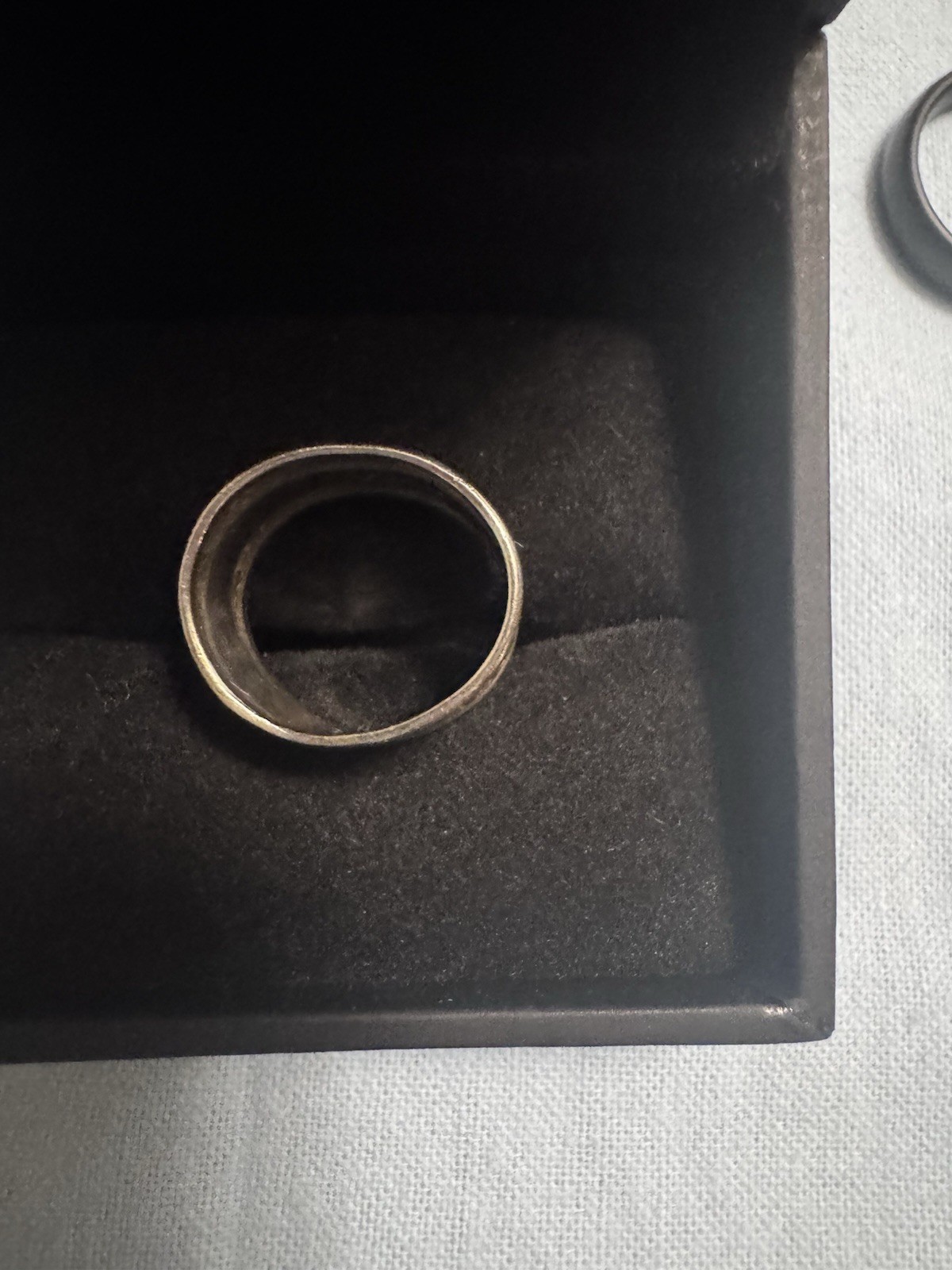 Vintage FAC 925 Sterling Silver Wide Band Ring Size 7 No Stone Zigzag Pattern