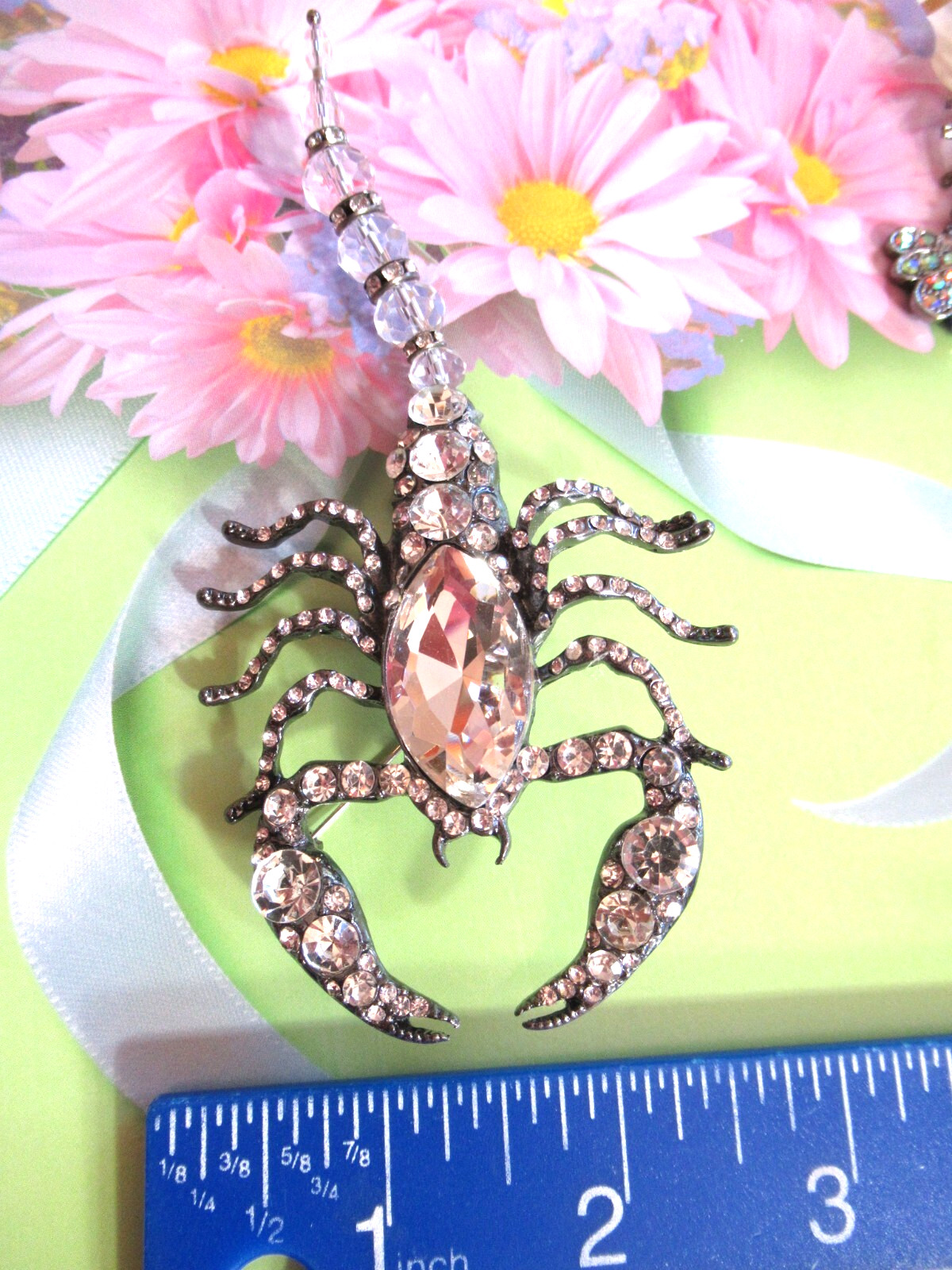LOBSTER CRAWFISH MULTI-COLOR RHINESTONES CLEAR GEMSTONE BROOCH YOU CHOOSE
