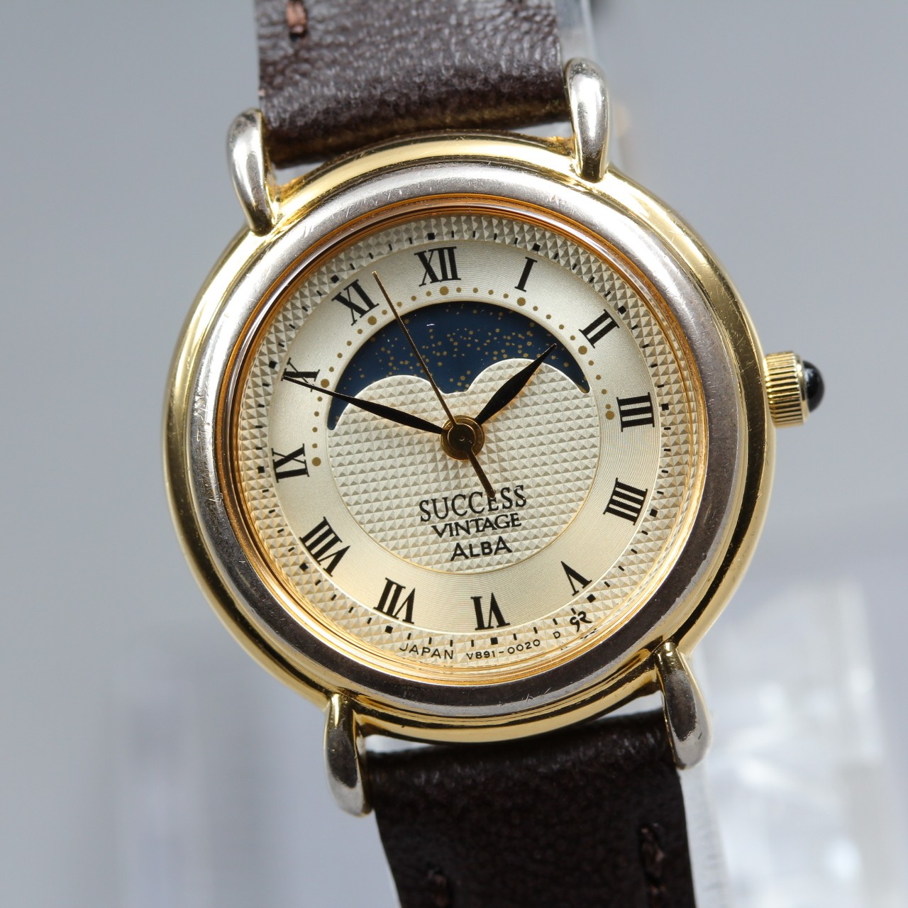 [Near MINT] Seiko Moon Phase Alba v891-0020 24mm Roman Quartz Women’s Watch