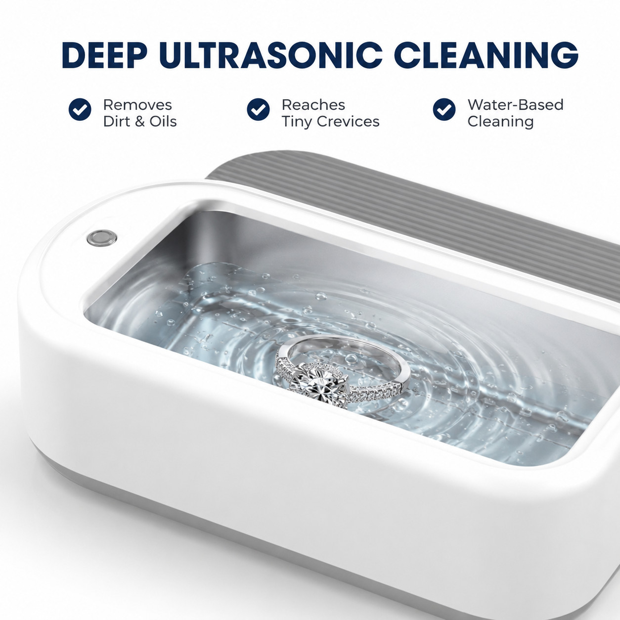Ultrasonic Jewelry Cleaner Portable Ring Cleaner Machine for Glasses Watches USB