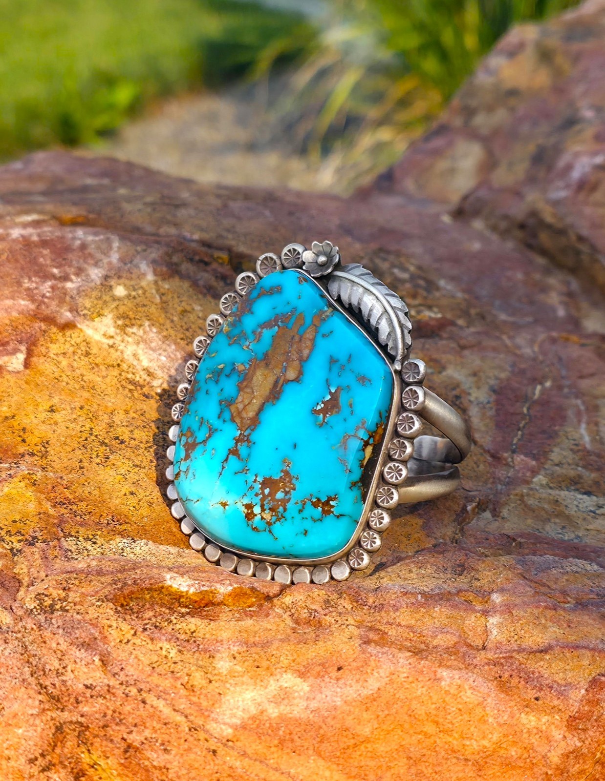 Leigha Cleveland Navajo Royston Turquoise Sterling Cuff Bracelet 114g HUGE