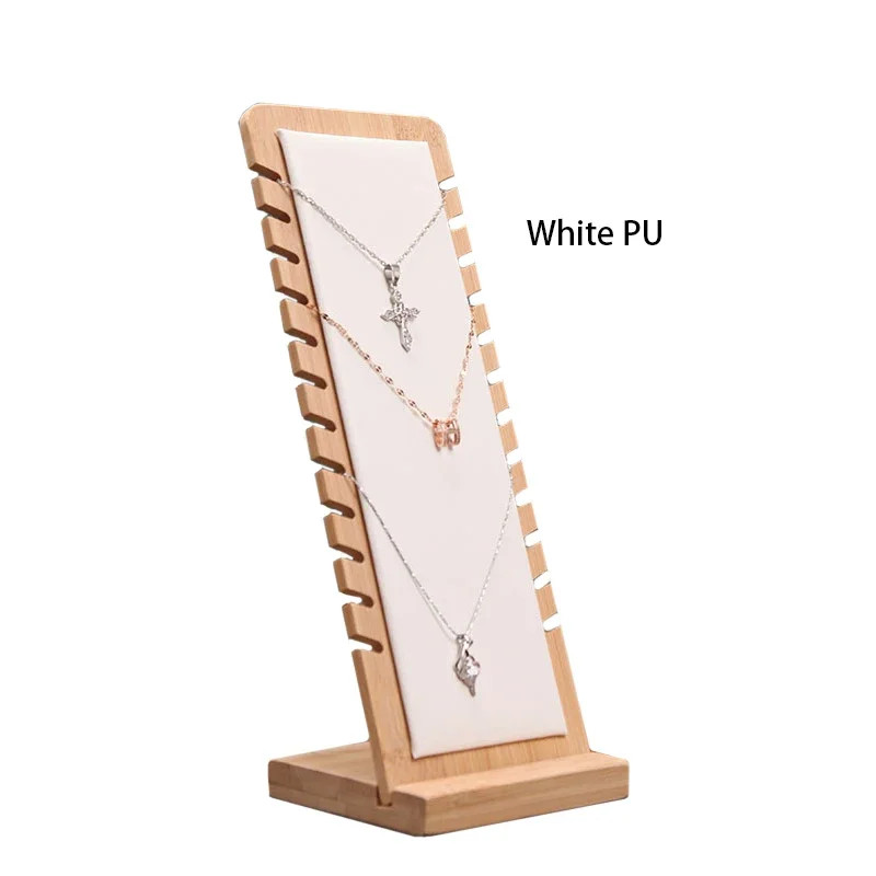 Bamboo Jewelry Necklace Display Stand Bracelet Pendant Storage Shelf Holder