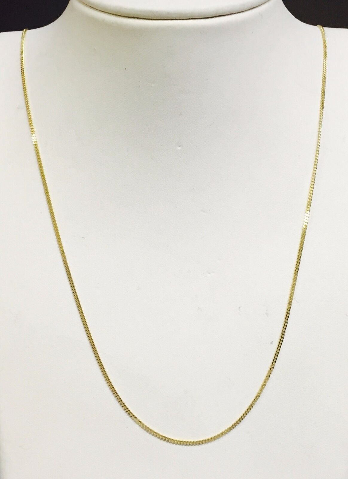 10k Solid Gold Gourmette Curb Box Link 24″ 1.5mm 3.3 gram pendant chain Necklace