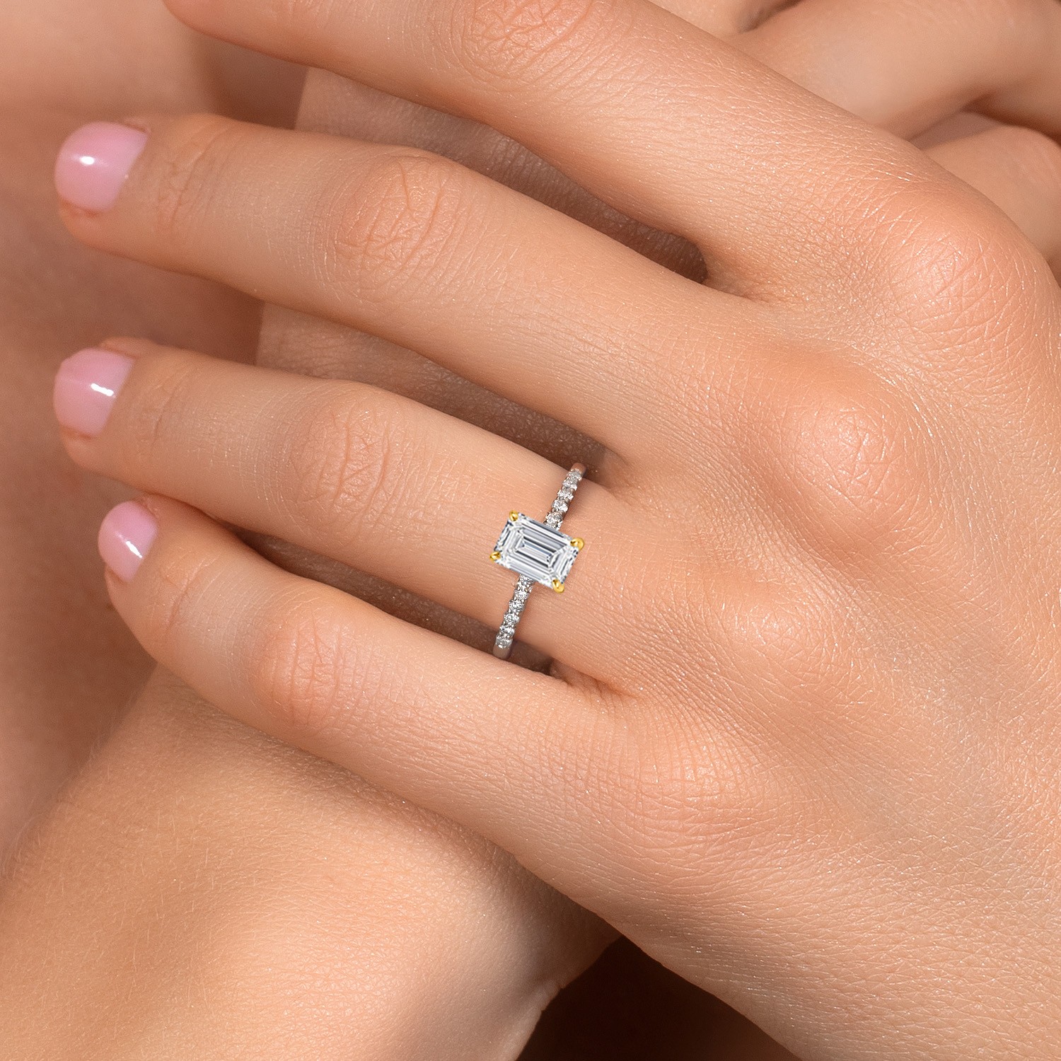 1.24 Cttw IGI Certified Lab Grown Diamond in 10K White Gold with Yellow Gold