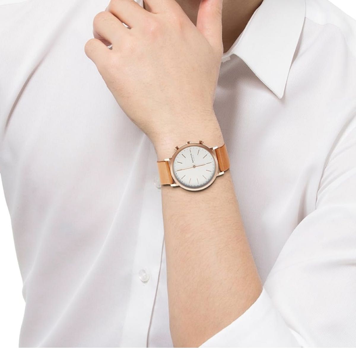 Brand New SKAGEN Hybrid Watch Light Brown x Pink Gold