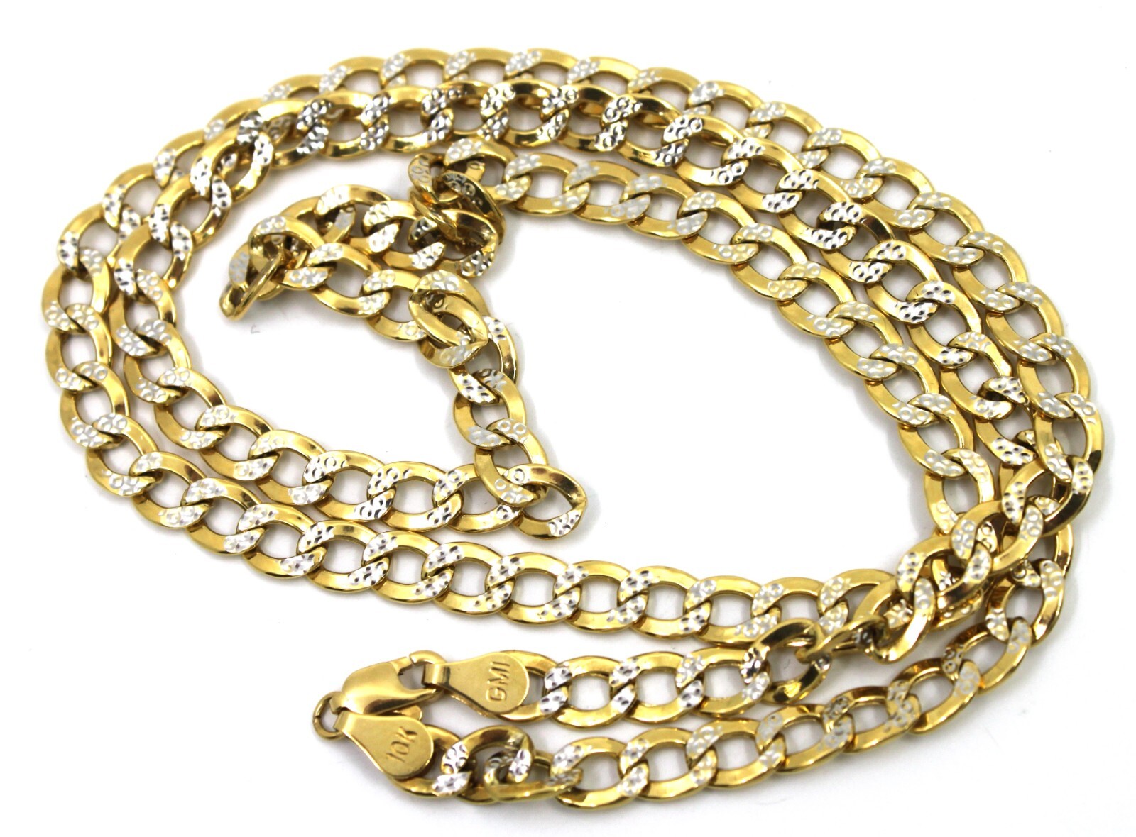 GM Curb Link Chain Necklace 5.5mm Wide 24″inch Long in 10K Real Gold
