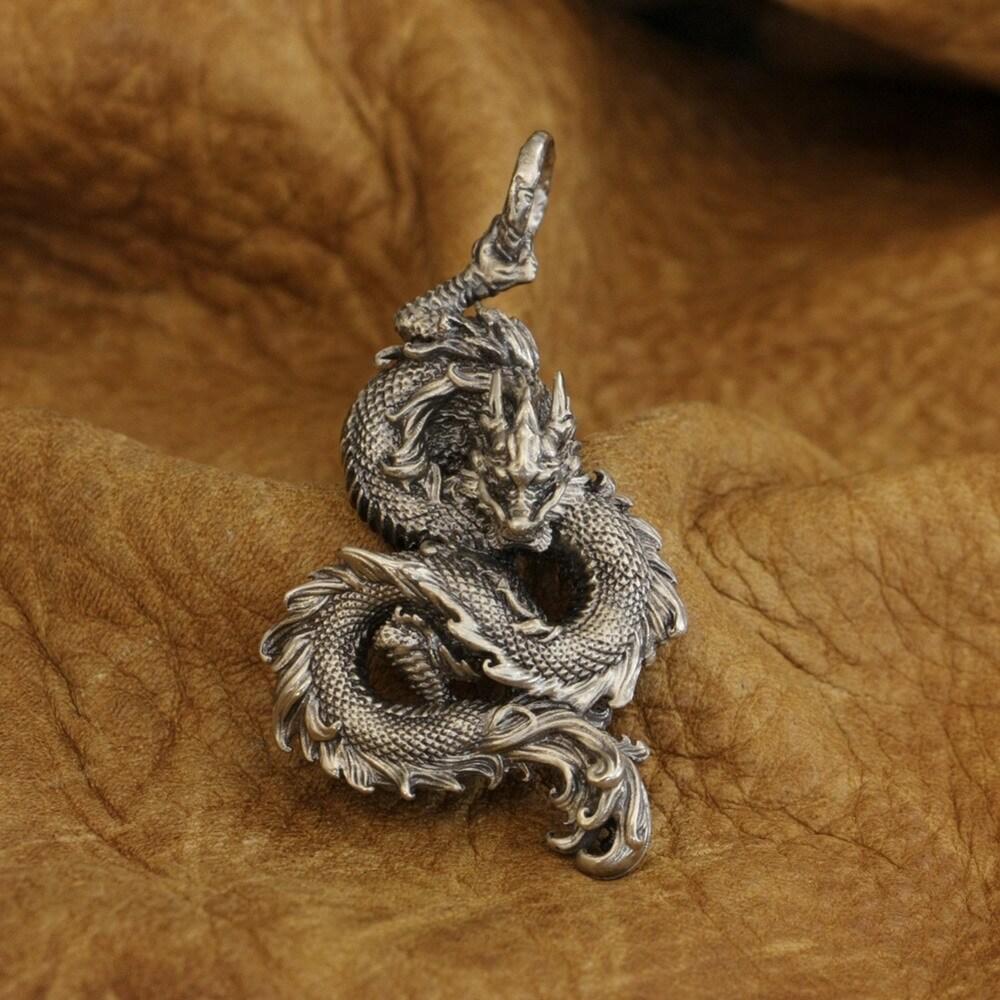 Cupronickel Chinese Dragon Pendant Biker Punk Animal Jewelry CP217D GC