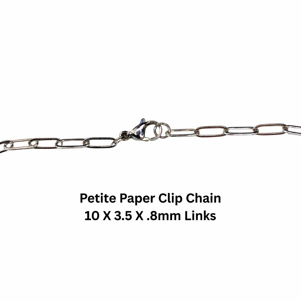 Petite Paper Clip Chain Necklace – Surgical Steel – Layering – Stackable