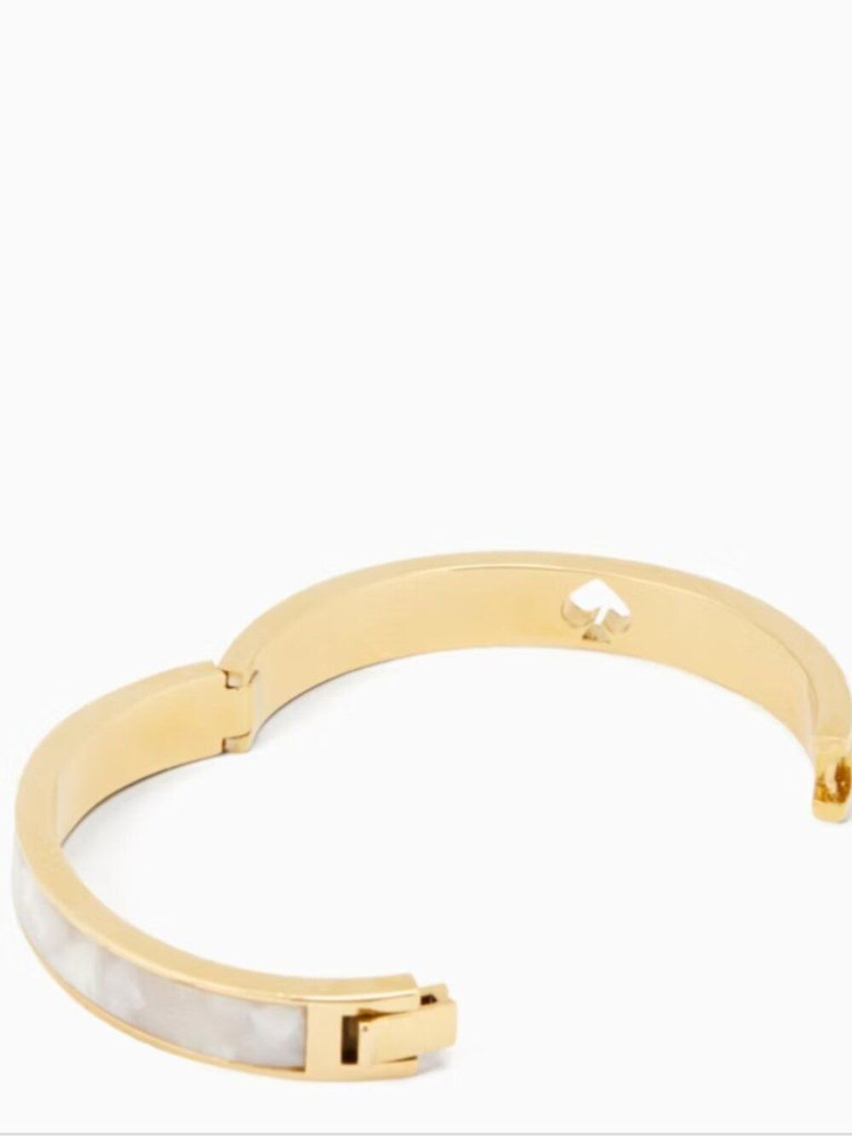 New Kate Spade Women’s Hole Punch Spade Hinge Bangle Cream/Gold