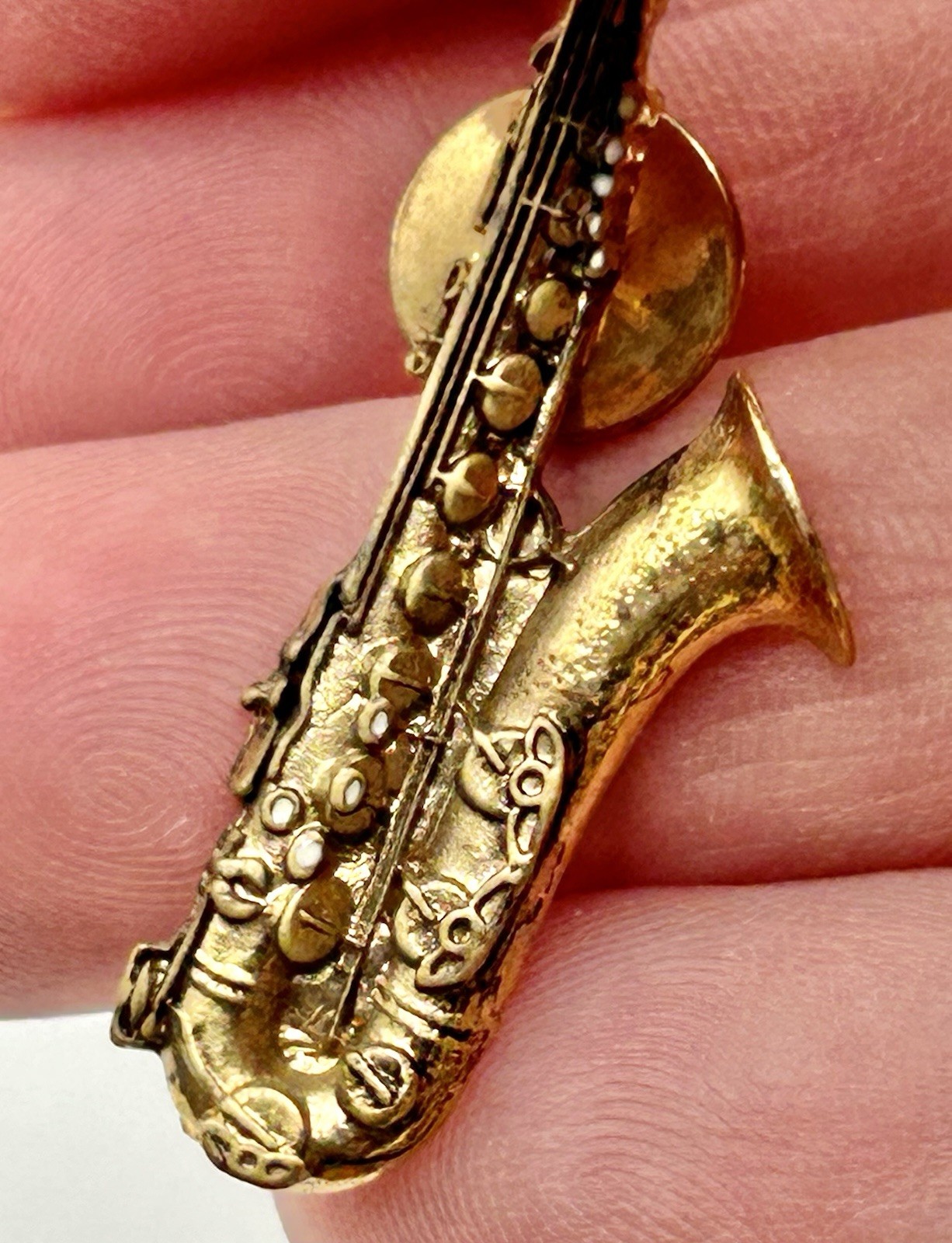Future Primitive Saxophone Gold Tone Instrument Lapel Pin