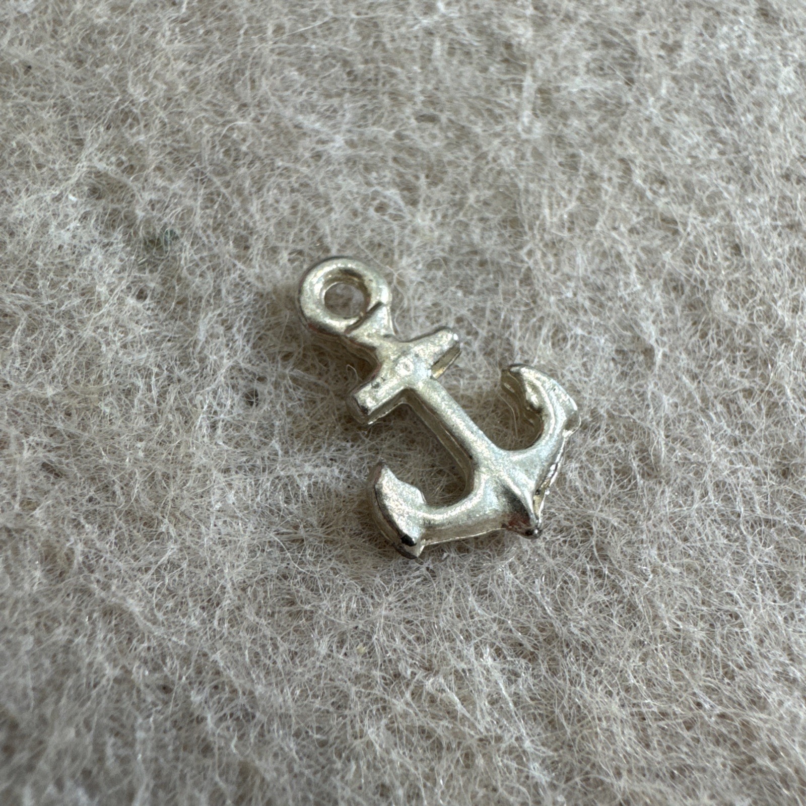 Vintage Silver Tone Ship Anchor Charm Pendant Nautical Jewelry Accessory
