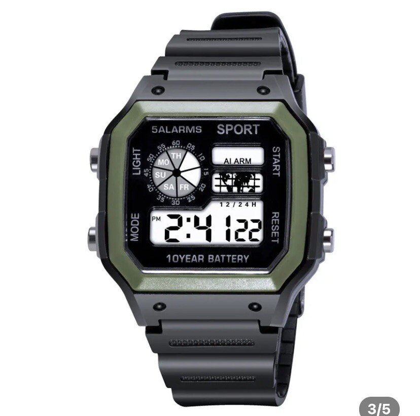LED Digital Sport Watch Stopwatch Date Military Life Waterproof Mens Watch UK