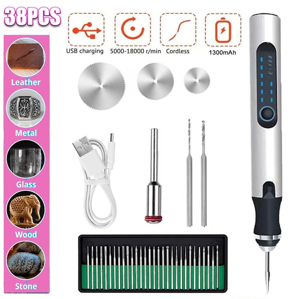 Cordless Electric Mini Drill Grinder Engraving Pen Variable Speed Rotary Tool US