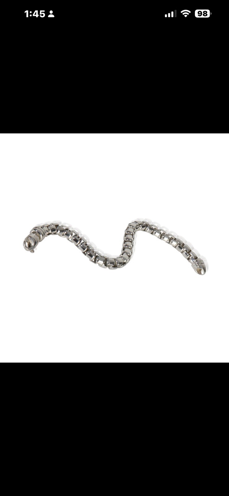 David Yurman 925 Sterling Silver Box Chain Bracelet New Condition 100% AUTHENTIC