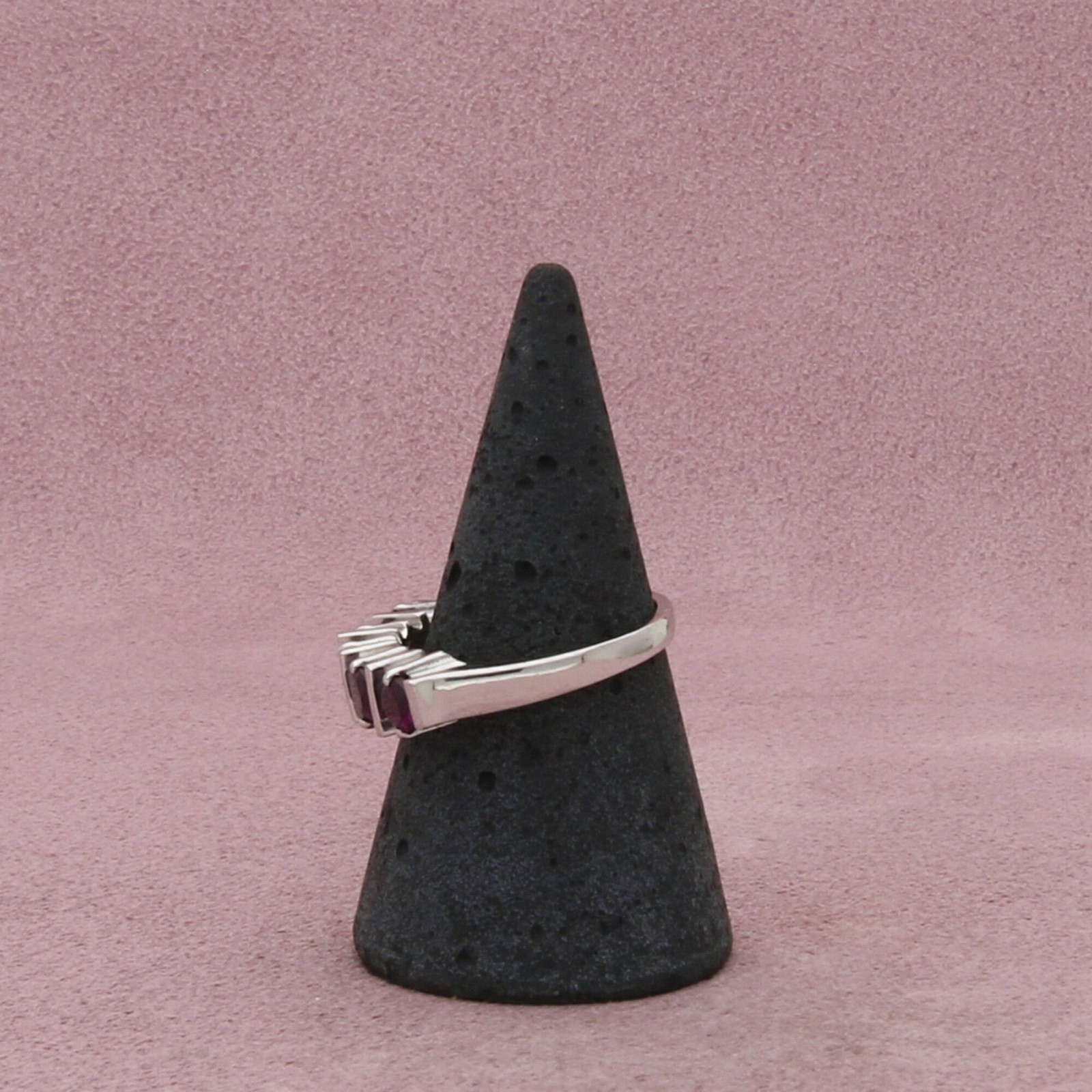 sterling silver round-cut cz rhodolite ring size 7.75