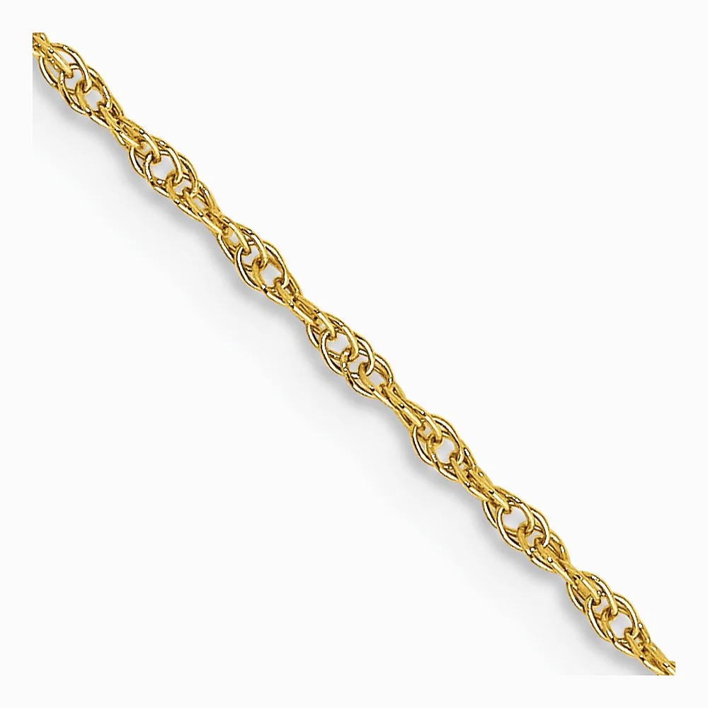 10K Yellow Gold .95mm Carded Cable Rope Chain Necklace 16″-24″