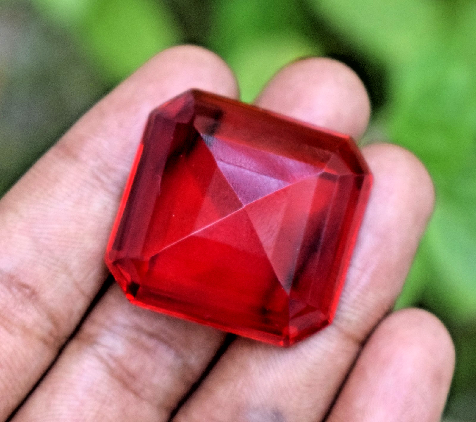 101 CT Huge Blood Red Spinel Octagon Cut Certified Gemstone Limited Time Deal