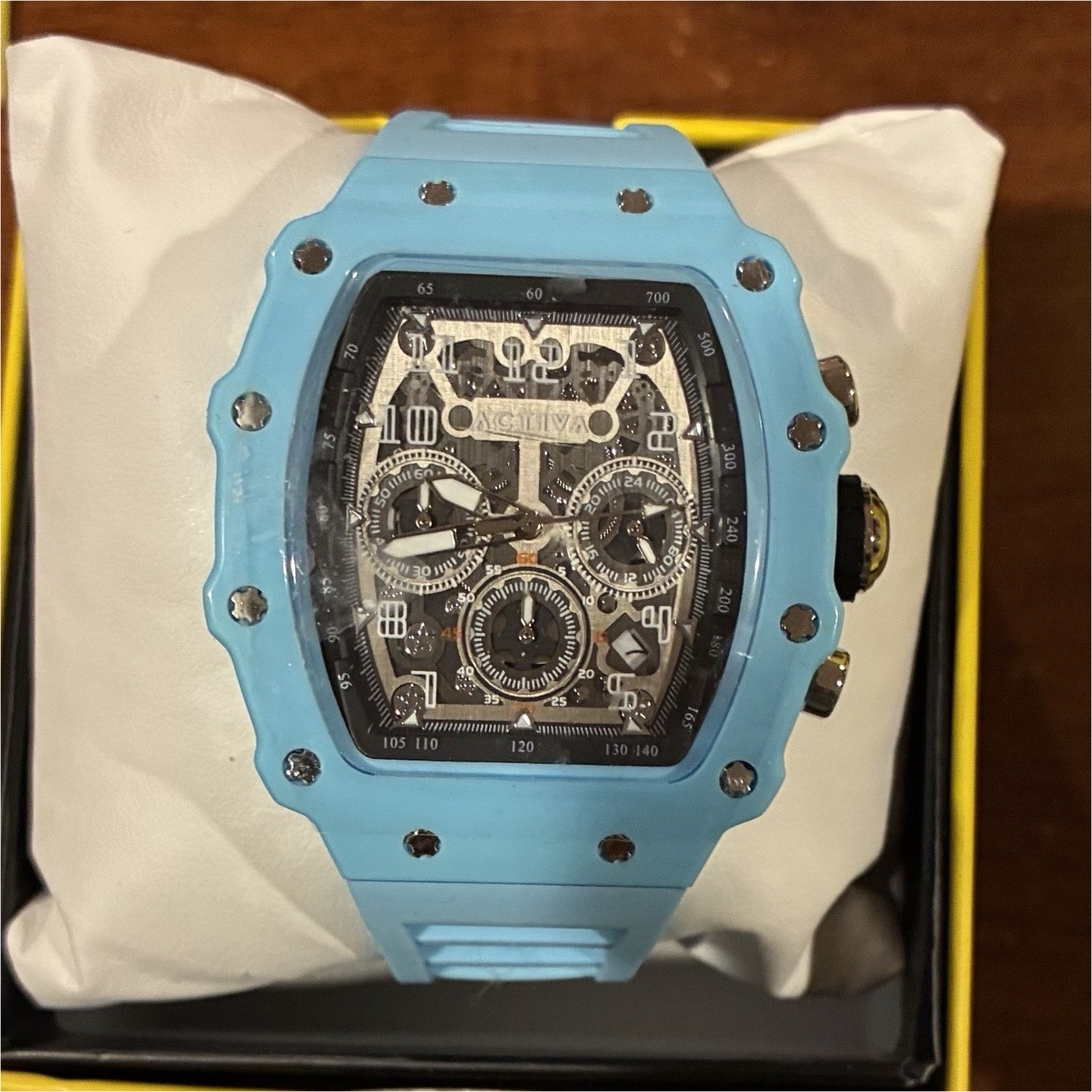 Activa Essentials Men’s Quartz Chronograph Date Watch 44-47mm Blue Strap Box