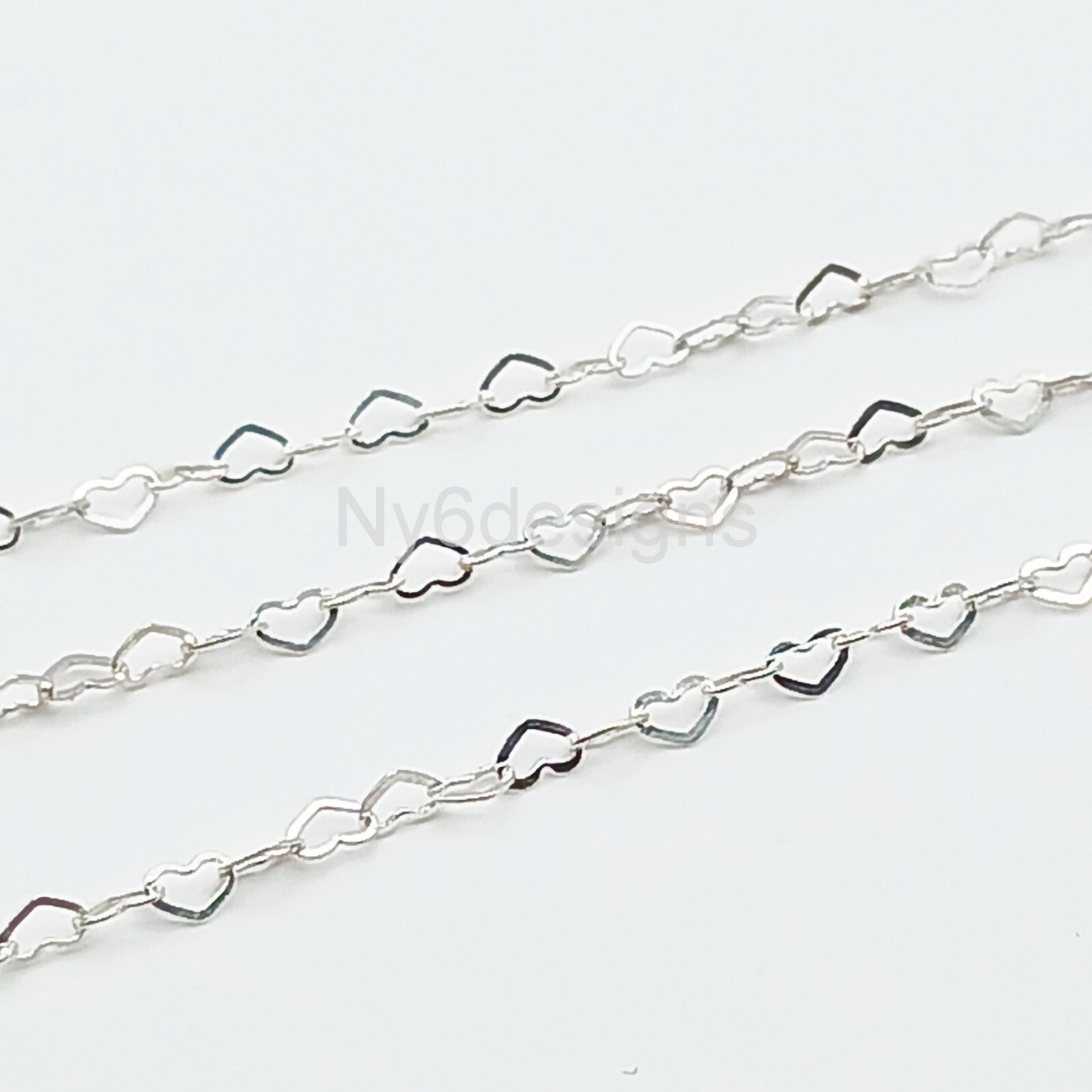 925 Sterling Silver Flat Heart Cable Chain 2.7×1.9mm Jewelry Supply sold by ft