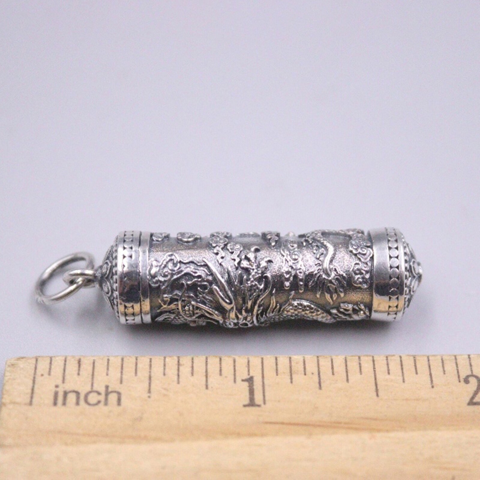 S925 Sterling Silver Pendant For Men Dragon Pillar Vintage Silver Pendant Gift