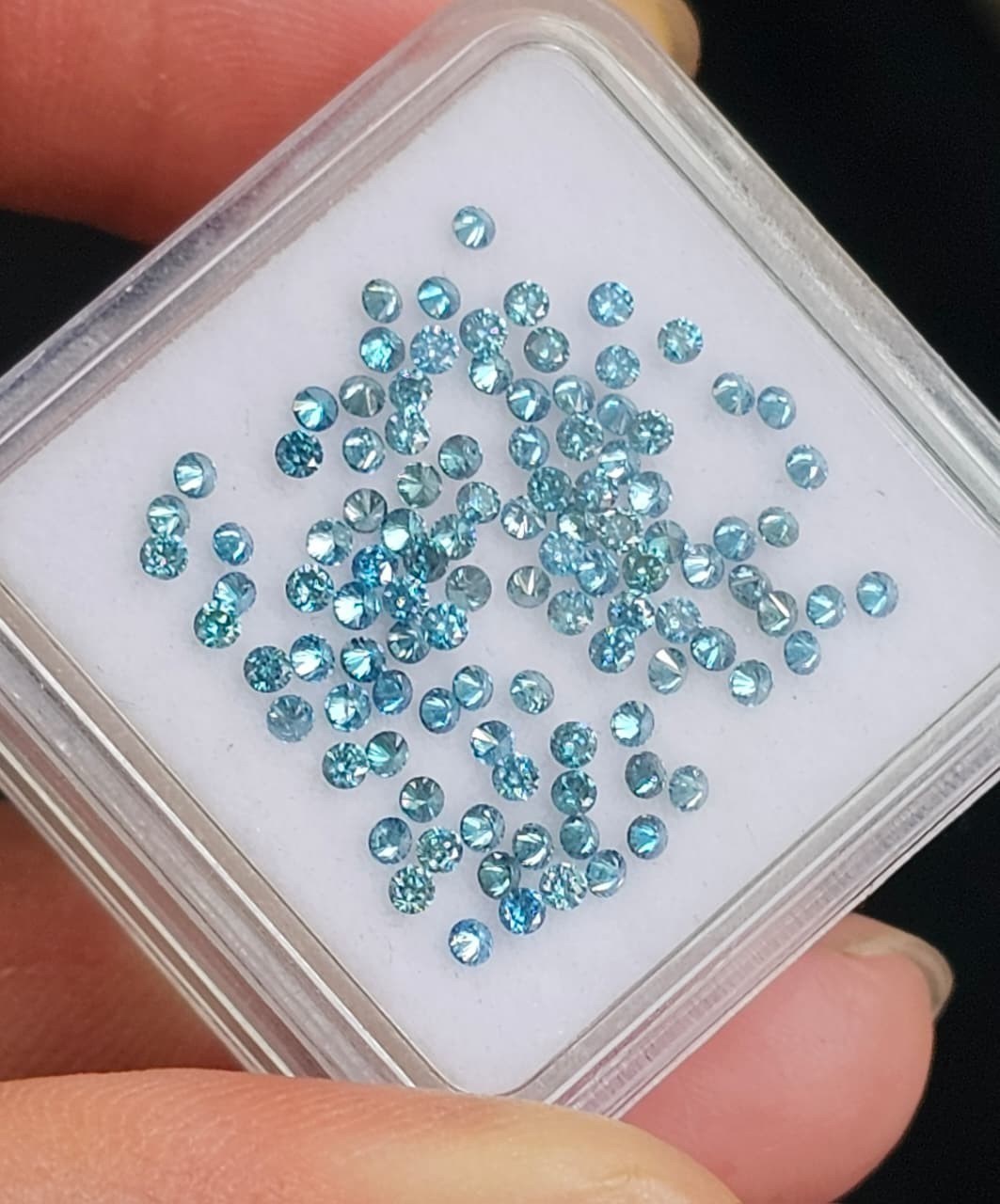 12pc Natural Round Brilliant Cut Blue Diamond 1.50mm, 2.0mm, 2.50mm, 2.70mm