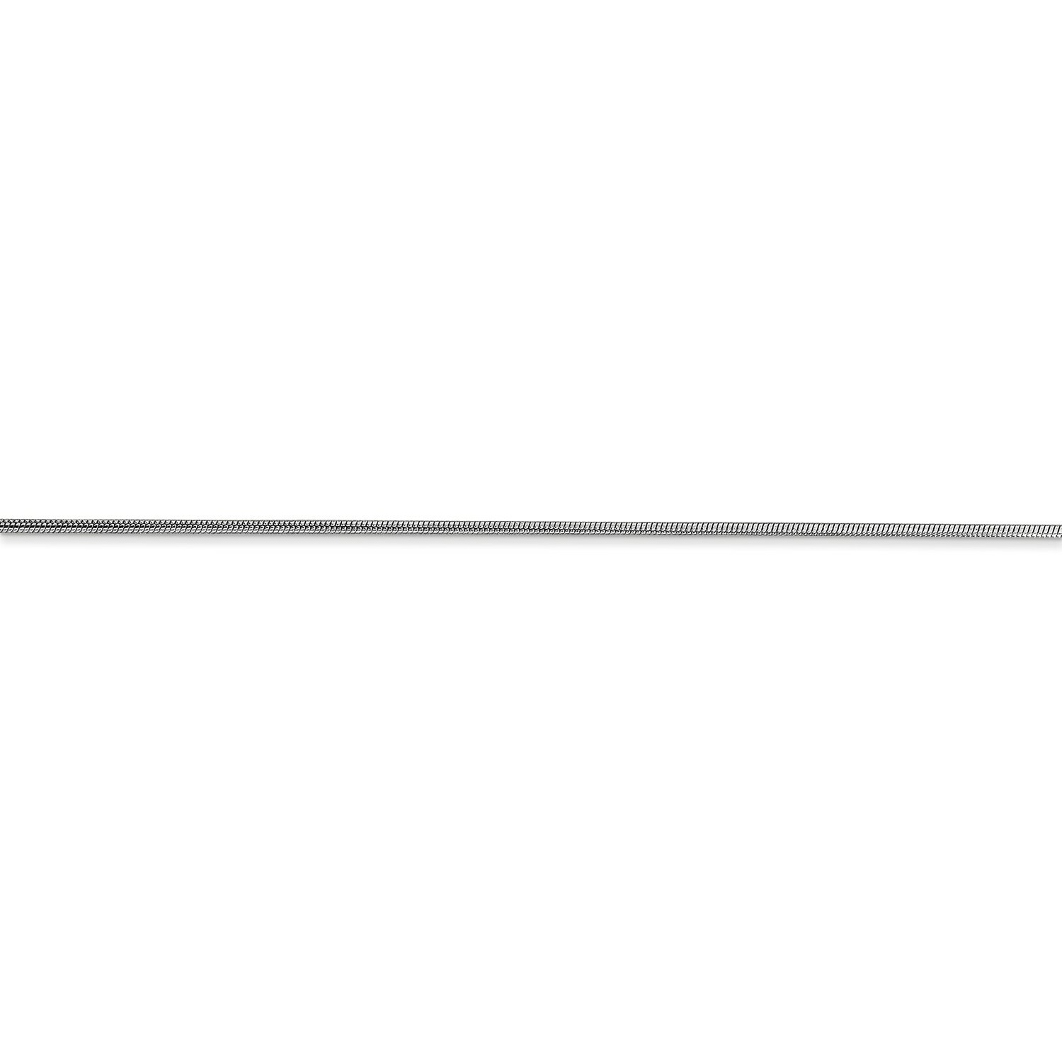 14k White Gold 0.90mm Solid Round Snake Chain w/ Lobster Clasp 16″ – 30″
