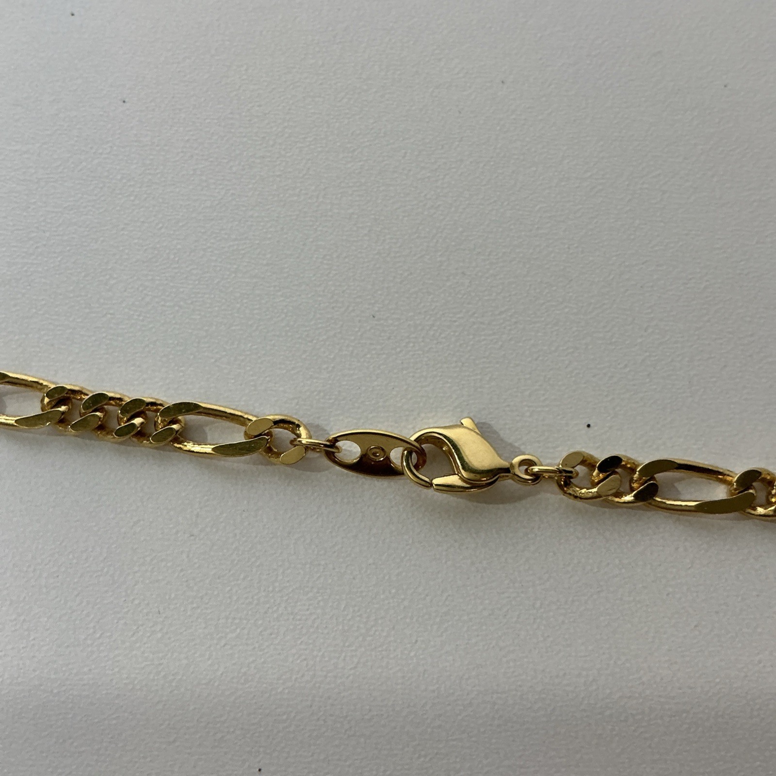 Vintage Gold Tone 18”5mm Flat Figaro Link Necklace No Tarnish